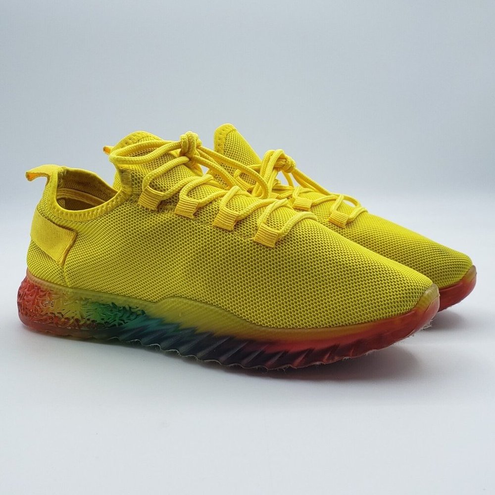 Taxi Lauryn Rainbow Shoes Sneakers Lace Up Comfort Yellow Womens Size 7.5